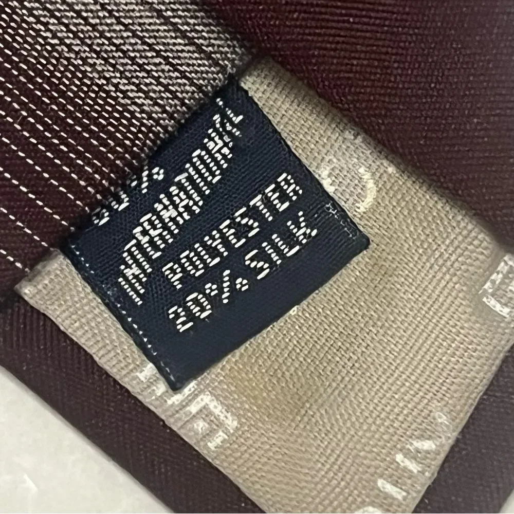 Givenchy Poly-Silk Designer Tie Burgundy Striped‎ Vintage Luxury Retro Necktie